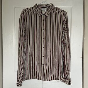 Koret Striped Button Down Shirt - Red, Black, White